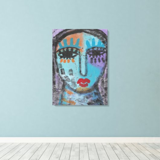 Das Abstrakte Bild "Zurückgebliebene" auf OSB verl Leinwanddruck (Insitu (Holzboden))