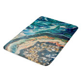 Das abstrakte Gemälde von Eis und Fisch Badematte (Schrägansicht)