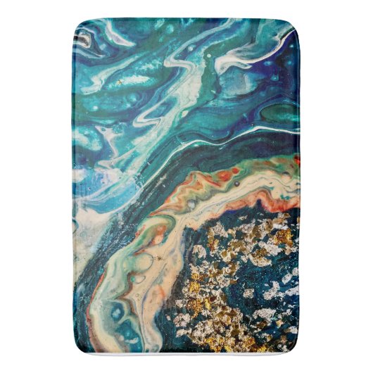 Das abstrakte Gemälde von Eis und Fisch Badematte (Vorderseite Vertikal)