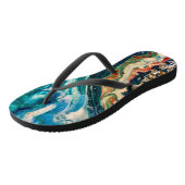 Das abstrakte Gemälde von Eis und Fisch Badesandalen (Schrägansicht)