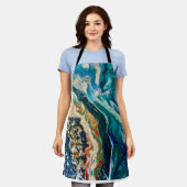 Das abstrakte Gemälde von Eis und Fisch Schürze (Getragen)