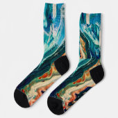 Das abstrakte Gemälde von Eis und Fisch Socken (Linkes Detail)