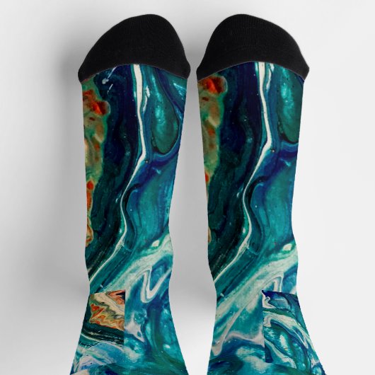 Das abstrakte Gemälde von Eis und Fisch Socken (Oben)