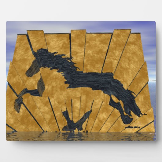 Das Abstrakte isländische Goldene Pferd Fotoplatte (Vorderseite)