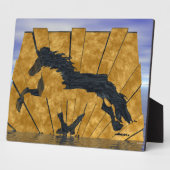 Das Abstrakte isländische Goldene Pferd Fotoplatte (Seite)