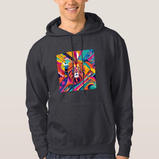 Das abstrakte Kunstwerk Design Lion ist lebendig, Hoodie (Vorderseite)