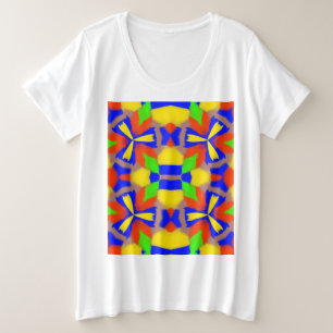 Das Abstrakte T-Shirt für Frauen mit Plus-Skala