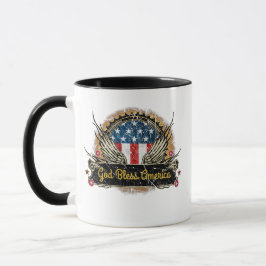 Das Abzeichen "Gott segle America Eagle Flag" Tasse
