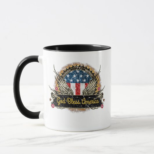 Das Abzeichen "Gott segle America Eagle Flag" Tasse (Links)