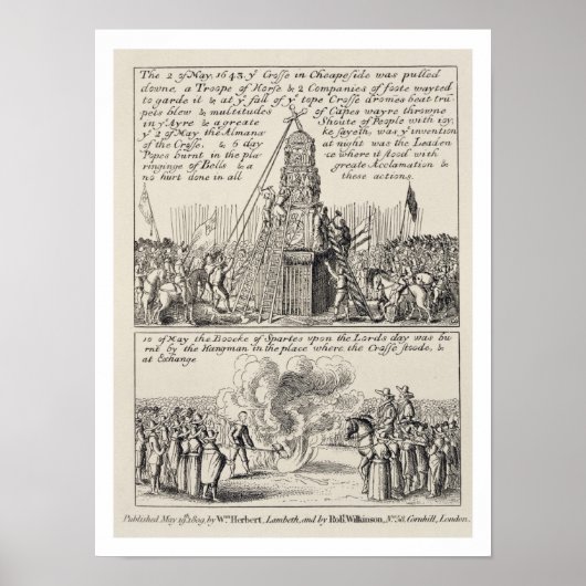 Das Abziehen des Cheapside Cross durch Iconocl Poster (Vorne)