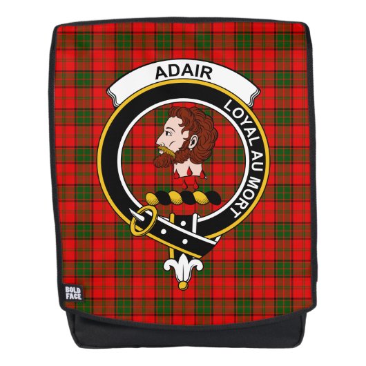 Das Adair Clan Wappen Tartan Kariert Rucksack (Vorderseite)