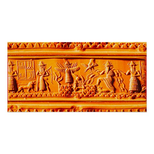 Das Adda-Zylinder-Siegel Akkadian Poster (Vorderseite)