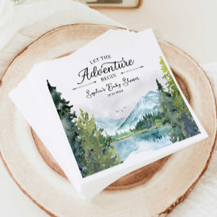 Das Adventure Begin Baby Dusche Napkins gelassen Serviette