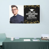 Das Adventure fängt das Black Gold Grad Party Foto Banner (Messeveranstaltung)