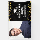Das Adventure fängt das Black Gold Grad Party Foto Banner (Vertikal)