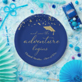 Das Adventure fängt Gold Foil Blue Grad Party an Pappteller (Party)