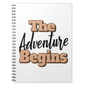 Das Adventure fängt im Spiral-Foto-Notebook an Notizblock (Vorderseite)