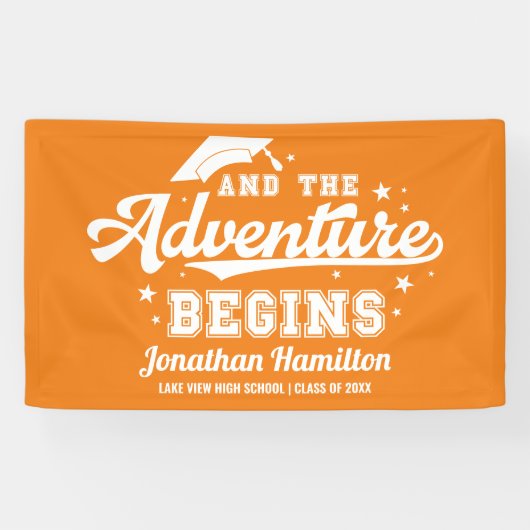 Das Adventure fängt Orange Grad Party Banner an (Horizontal)