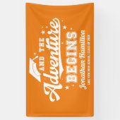 Das Adventure fängt Orange Grad Party Banner an (Vertikal)