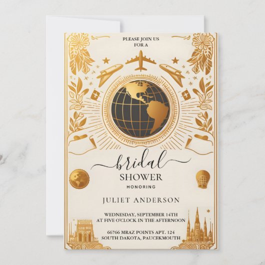 Das Adventure Passport Boarding Pass Brautparty Einladung (Vorderseite)