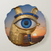 Das Ägyptische Auge´3 Rundes Kissen (Rückseite)