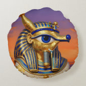 Das Ägyptische Auge´5 Rundes Kissen (Rückseite)
