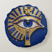 Das Ägyptische Auge´8 Rundes Kissen (Rückseite)