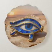 Das Ägyptische Auge´9 Rundes Kissen (Rückseite)
