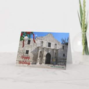 Das Alamo San Antonio Texas Weihnachtskarte Feiert Ankündigung