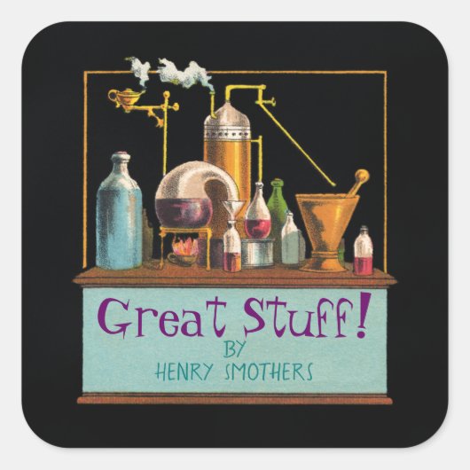 Das Alchemist-Brewmaster-Label Quadratischer Aufkleber (Vorderseite)