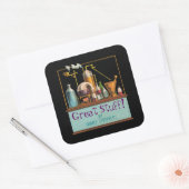 Das Alchemist-Brewmaster-Label Quadratischer Aufkleber (Umschlag)