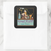 Das Alchemist-Brewmaster-Label Quadratischer Aufkleber (Tasche)