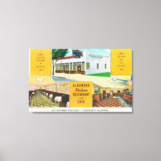 Das Alhambra Italian Restaurant & Caf � Leinwanddruck (Vorderseite)