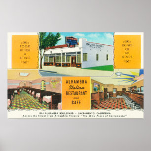 Das Alhambra italienische Restaurant u. das Caf� Poster