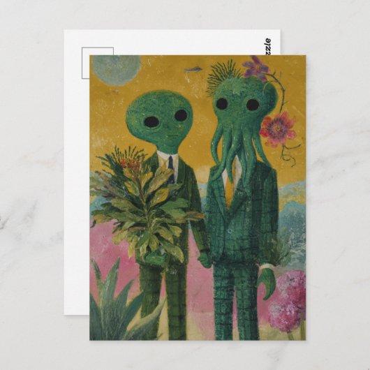 Das Alien Couple Postkarte (Vorne/Hinten)
