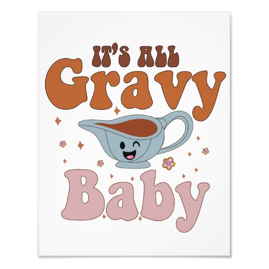 Das All Gravy Baby Retro Fall Erntedank Dinner Fotodruck (Vorne)