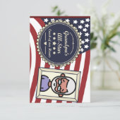 Das All-Star-Abzeichen USA-Flaggendesign der Opa Dankeskarte (Stehend Vorderseite)