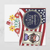 Das All-Star-Abzeichen USA-Flaggendesign der Opa Dankeskarte (Vorne/Hinten)