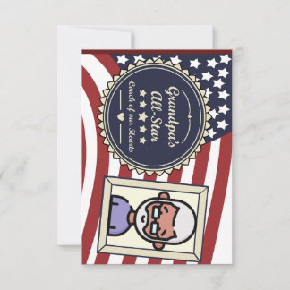 Das All-Star-Abzeichen USA-Flaggendesign der Opa Dankeskarte