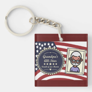 Das All-Star-Abzeichen USA-Flaggendesign der Opa Schlüsselanhänger
