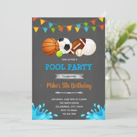 Das All-Star-Sport-Party Einladung (Stehend Vorderseite)