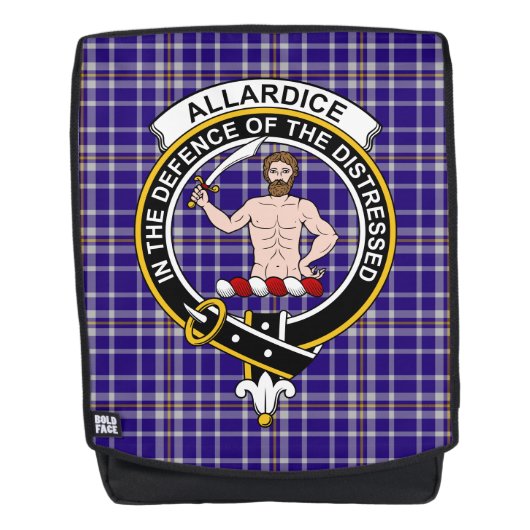 Das Allardice Clan Wappen Tartan Kariert Rucksack (Vorderseite)