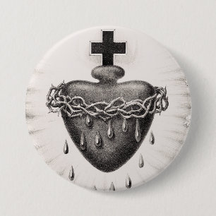 Das Allerheiligste Herz Jesu Symbol der göttlichen Button