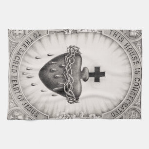 Das Allerheiligste Herz Jesu Symbol der göttlichen Geschirrtuch