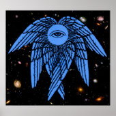 Das Allersehende in Blau Poster (Vorne)