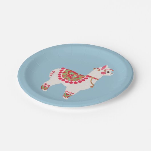 Das Alpaka Pappteller (Schrägansicht)