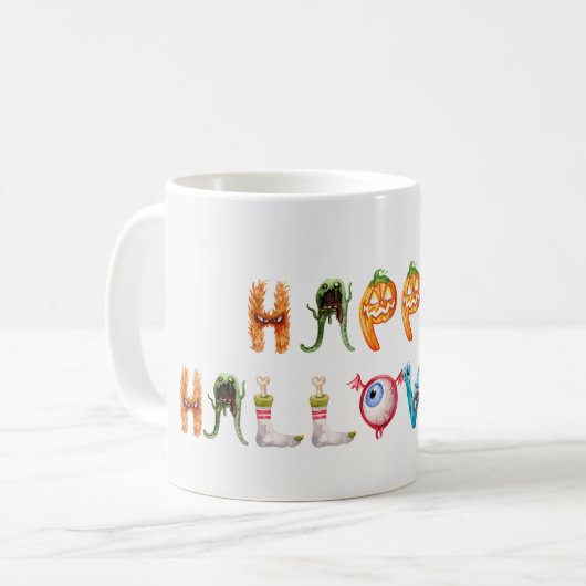 Das Alphabet der Monster Kaffeetasse (Vorderseite Links)