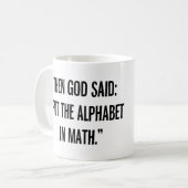 Das Alphabet in der Mathematik Kaffeetasse (Vorderseite Links)