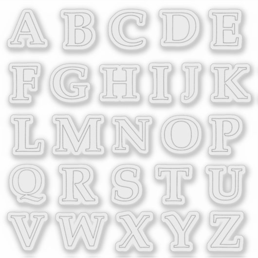 Das Alphabet in Stöcken ausschneiden Aufkleber (Vorderseite)