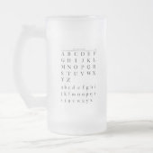 Das Alphabet Mattglas Bierglas (Links)